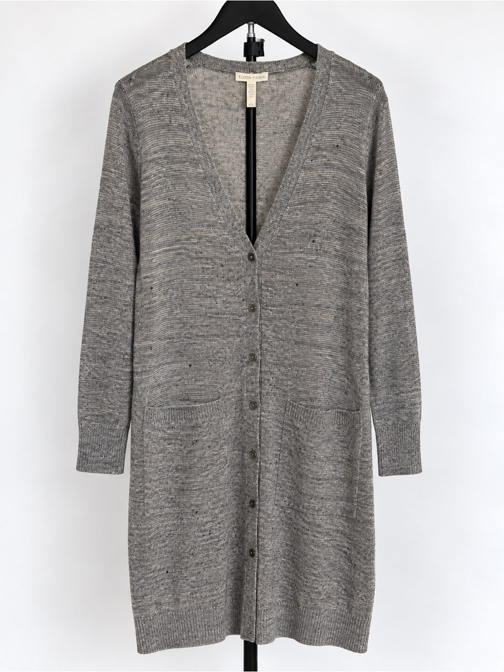 NEW Eileen Fisher Long Gray Cardigan